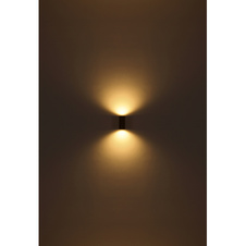 Venkovní svítidlo hliník imitace dřeva, čiré sklo, směr světla: nahoru a dolů, IP44, ŠxV:68x150mm, H:92mm, bez žárovek 2xGU10 35W 230V