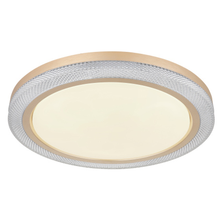 Stropní svítidlo kov bílý, zlatá, plast bílý, stmívatelné, několik úrovní pomocí nástěnného spínače, RGB duhový efekt, paměťová funkce, noční světlo, časovač, dálkové ovládání, Ø:505mm, V:75mm, LED 20W+5W RGB 230V, 65-1100lm výstup, CCT2700-6500K