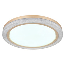 Stropní svítidlo kov bílý, zlatá, plast bílý, stmívatelné, několik úrovní pomocí nástěnného spínače, RGB duhový efekt, paměťová funkce, noční světlo, časovač, dálkové ovládání, Ø:505mm, V:75mm, LED 20W+5W RGB 230V, 65-1100lm výstup, CCT2700-6500K