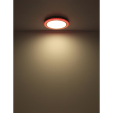 Stropní svítidlo kov bílý, zlatá, plast bílý, stmívatelné, několik úrovní pomocí nástěnného spínače, RGB duhový efekt, paměťová funkce, noční světlo, časovač, dálkové ovládání, Ø:505mm, V:75mm, LED 20W+5W RGB 230V, 65-1100lm výstup, CCT2700-6500K