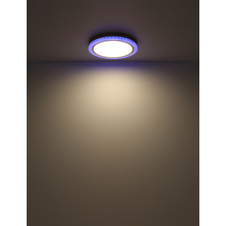 Stropní svítidlo kov bílý, zlatá, plast bílý, stmívatelné, několik úrovní pomocí nástěnného spínače, RGB duhový efekt, paměťová funkce, noční světlo, časovač, dálkové ovládání, Ø:505mm, V:75mm, LED 20W+5W RGB 230V, 65-1100lm výstup, CCT2700-6500K
