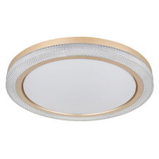 Stropní svítidlo kov bílý, zlatá, plast bílý, stmívatelné, několik úrovní pomocí nástěnného spínače, RGB duhový efekt, paměťová funkce, noční světlo, časovač, dálkové ovládání, Ø:505mm, V:75mm, LED 20W+5W RGB 230V, 65-1100lm výstup, CCT2700-6500K