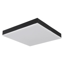 Stropní svítidlo kov bílý, plast černý matný, akryl opál, DxŠxV:300x300x65mm, LED 18W 230V, 2300lm zdroj, 1200lm výstup, 3000K