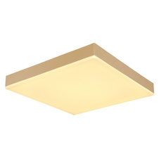 Stropní svítidlo kov bílý, plast mosaz matný, akryl opál, DxŠxV:300x300x65mm, LED 18W 230V, 2300lm zdroj, 1200lm výstup, 3000K