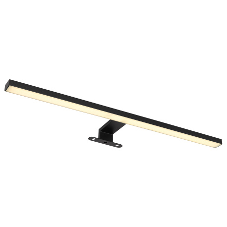 Nástěnné svítidlo kov černý matný, hliník černý matný, plast bílý, IP44, DxŠxV:600x40x120mm, včetně LED 12W 230V, 1330lm zdroj, 530lm výstup, 4000K