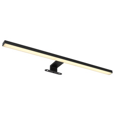 Nástěnné svítidlo kov černý matný, hliník černý matný, plast bílý, IP44, DxŠxV:600x40x120mm, včetně LED 12W 230V, 1330lm zdroj, 530lm výstup, 4000K