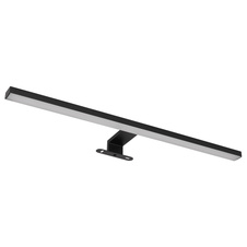 Nástěnné svítidlo kov černý matný, hliník černý matný, plast bílý, IP44, DxŠxV:600x40x120mm, včetně LED 12W 230V, 1330lm zdroj, 530lm výstup, 4000K
