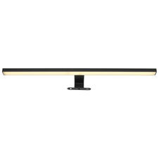 Nástěnné svítidlo kov černý matný, hliník černý matný, plast bílý, IP44, DxŠxV:600x40x120mm, včetně LED 12W 230V, 1330lm zdroj, 530lm výstup, 4000K