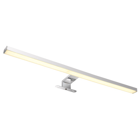 Nábytkové osvétlení vhodné do koupleny, pochromovaný kov, pochromovaný hliník, plast bílý, IP44, DxŠxV:600x40x120mm, včetně LED 12W 230V, 1330lm zdroj, 580lm výstup, 4000K
