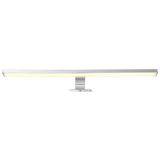 Nábytkové osvétlení vhodné do koupleny, pochromovaný kov, pochromovaný hliník, plast bílý, IP44, DxŠxV:600x40x120mm, včetně LED 12W 230V, 1330lm zdroj, 580lm výstup, 4000K