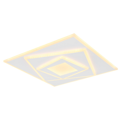 Stropní svítidlo kov bílý, akryl bílý, DxŠxV:400x400x54mm, LED 24W 230V, 3000lm zdroj, 2100lm výstup, 3000K