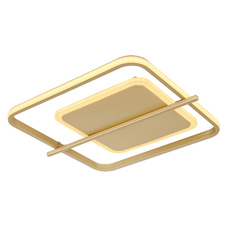 Stropní svítidlo kov zlaté barvy, hliník zlaté barvy, plast bílý, DxŠxV:400x360x50mm, LED 36W 230V, 3520lm zdroj, 2650lm výstup, 3000K
