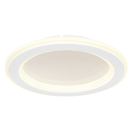 Stropní svítidlo kov bílý, zrcadlový plast, akryl opál, dekorativní disk s efektem "Crystal-Sand", Ø:297mm, V:47mm, LED 18W 230V, 2500lm zdroj, 1400lm výstup, 4000K