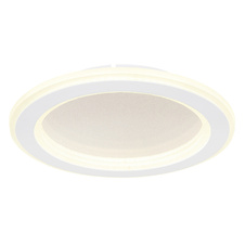 Stropní svítidlo kov bílý, zrcadlový plast, akryl opál, dekorativní disk s efektem "Crystal-Sand", Ø:297mm, V:47mm, LED 18W 230V, 2500lm zdroj, 1400lm výstup, 4000K