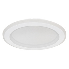 Stropní svítidlo kov bílý, zrcadlový plast, akryl opál, dekorativní disk s efektem "Crystal-Sand", Ø:297mm, V:47mm, LED 18W 230V, 2500lm zdroj, 1400lm výstup, 4000K