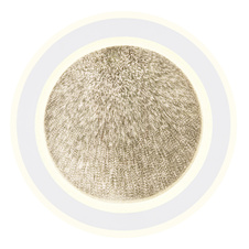 Stropní svítidlo kov bílý, zrcadlový plast, akryl opál, dekorativní disk s efektem "Crystal-Sand", Ø:297mm, V:47mm, LED 18W 230V, 2500lm zdroj, 1400lm výstup, 4000K