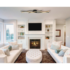 Stropní svítidlo kov černý mat, plast bílý, hliník černý mat, hliník imitace dřeva, DxŠxV:1080x180x60mm, LED 35W 230V, 3610lm zdroj, 1250lm výstup, 3000K