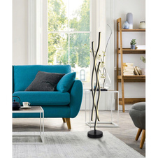 Stojací svítidlo kov černý matný, plast bílý, hliník černý matný, kabel PVC černý, vypínač, Ø:200mm, V:1350mm, délka kabelu 1800mm, LED 28W 230V, 3470lm zdroj, 1330lm výstup, 3000K