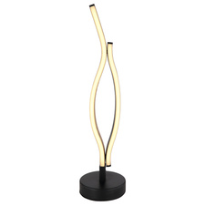 Stolní svítidlo kov černý matný, plast bílý, hliník černý matný, hliník imitace dřeva, kabel PVC černý, vypínač na kabelu, Ø:120mm, V:470mm, délka kabelu 1500mm, LED 12W 230V, 1430lm zdroj, 480lm výstup, 3000K