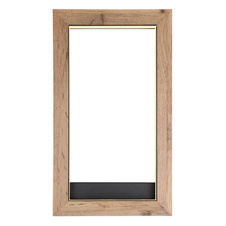 Nástěnné svítidlo kov černý matný, MDF imitace dřeva, plast opál, ŠxV:200x350mm, H:60mm, LED 12W 230V, 1400lm zdroj, 550lm výstup, 3000K