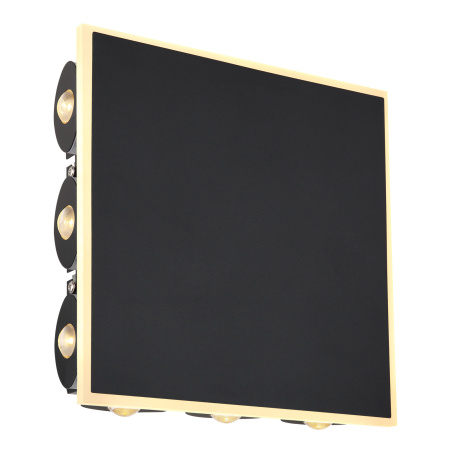 Nástěnné svítidlo kov černý matný, akryl bílý, plast čirý, ŠxV:220x220mm, H:50mm, LED 12W 230V, 1600lm zdroj, 850lm výstup, 3000K