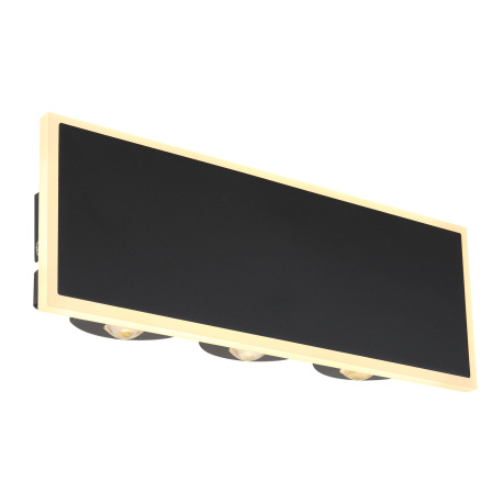 Nástěnné svítidlo kov černý matný, akryl bílý, plast čirý, ŠxV:250x90mm, H:500mm, LED 12W 230V, 1600lm zdroj, 850lm výstup, 3000K