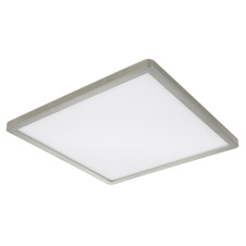 Stropní svítidlo, plast niklová barva, satinovaný, bílý, podsvícení, pam.funkce, IP44, 3 úrovně osvětlení přes nástěnný spínač (100-50-10%), DxŠxV:294x294x25mm, včetně LED 18W 230V, 1600lm výstup, 3000K