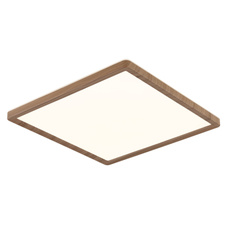 Stropní svítidlo, plast se vzhledem dřeva, plast satinovaný, bílý, několik úrovní přes nástěnný spínač, pam. funkce, IP44, 3 úrovně osvětlení přes nástěnný spínač (100-50-10%), DxŠxV:294x294x25mm, včetně LED18W 230V, 1600lm výstup, 3000K