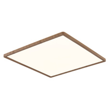 Stropní svítidlo, plast se vzhledem dřeva, satinovaný, bílý, několik úrovní přes nástěnný spínač, pam. funkce, IP44, 3 úrovně osvětlení přes nástěnný spínač (100-50-10%), DxŠxV:420x420x25mm, včetně LED 24W 230V, 2300lm výstup, 3000K