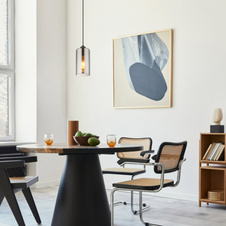 Závěsné svítidlo kov černý matný, sklo kouřové barvy, kabel PVC černý, Ø:110mm, V:1200mm, bez žárovky 1xE27 25W 230V