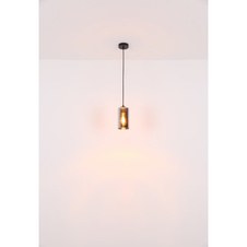 Závěsné svítidlo kov černý matný, sklo kouřové barvy, kabel PVC černý, Ø:110mm, V:1200mm, bez žárovky 1xE27 25W 230V