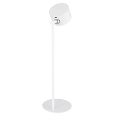 Nabíjecí stolní lampa kov bílý, dotykový stmívač, paměťová funkce, bez adaptéru, bat CR18650 1200mAh 5V, možnost montáže: 1-jako baterka, 2-jako stolní lampa, 3-s klipem, 4-montáž na zeď, DxŠxV:130x120x350mm, LED 4,5W 5V, 120lm výkon, CCT 3000-4000-5