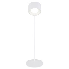 Nabíjecí stolní lampa kov bílý, dotykový stmívač, paměťová funkce, bez adaptéru, bat CR18650 1200mAh 5V, možnost montáže: 1-jako baterka, 2-jako stolní lampa, 3-s klipem, 4-montáž na zeď, DxŠxV:130x120x350mm, LED 4,5W 5V, 120lm výkon, CCT 3000-4000-5