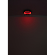 Stropní svítidlo, kov černý matný, MDF se vzhledem dřeva, plast opál, stmívatelné, několik úrovní přes nástěnný spínač, RGB duhový efekt, pam. funkce, noční světlo, dál. ovládání, DxŠxV:400x400x65mm, LED 24W+6W RGB 230V,1600lm výstup, 2700-6000K