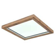 Stropní svítidlo, kov černý matný, MDF se vzhledem dřeva, plast opál, stmívatelné, několik úrovní přes nástěnný spínač, RGB duhový efekt, pam. funkce, noční světlo, dál. ovládání, DxŠxV:400x400x65mm, LED 24W+6W RGB 230V,1600lm výstup, 2700-6000K