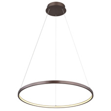 Závěsné svítidlo, kov kávová barva matná, plast bílý, kabel PVC průhledný, výškově nastavitelné, Ø:605mm, V:1200 mm, včetně LED 29W 230V, 3400lm zdroj, 1400lm výstup, 3000K