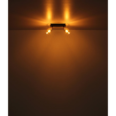 Stropní svítidlo, kov černý matný, kov zlatý matný, sklo kouřové, průhledné, DxŠxV:550x80x182mm, bez žárovek 4xE14,max. 40W 230V