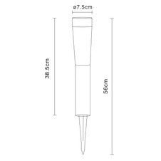 Solární svítidlo, nerezová ocel, plast bílý, IP44, Ni MH AA 600mAh 1,2V, Ø75, V:560mm, včetně 2xLED 0,06W 3V, 4000K