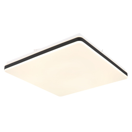 Stropní svítidlo, kov bílý, plast černý, akryl opál, stmívatelné, fixace barev, SmartLight, pam. funkce, noční světlo, časovač, dál. ovládání, DxŠxV:485x485x66mm, LED 24W 230V, Výstup 100-1400lm, změna barvy světla 2700-6500K