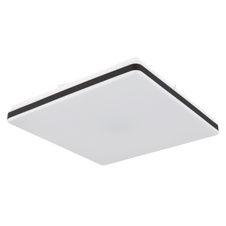Stropní svítidlo, kov bílý, plast černý, akryl opál, stmívatelné, fixace barev, SmartLight, pam. funkce, noční světlo, časovač, dál. ovládání, DxŠxV:485x485x66mm, LED 24W 230V, Výstup 100-1400lm, změna barvy světla 2700-6500K