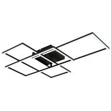 Stropní svítidlo, kov černý matný, akryl bílý, stmívatelné, SmartLight, aplikace, paměťová funkce, noční světlo, časovač, dál.ovládání, baterie 2xAAA, DxŠxV:740x510x95mm, včetně LED 40W 230V, výstup 200-1950lm, změna barvy svetla 2700-6500K