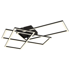 Stropní svítidlo, kov černý matný, akryl bílý, stmívatelné, SmartLight, aplikace, paměťová funkce, noční světlo, časovač, dál.ovládání, baterie 2xAAA, DxŠxV:740x510x95mm, včetně LED 40W 230V, výstup 200-1950lm, změna barvy svetla 2700-6500K