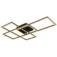 Stropní svítidlo, kov černý matný, akryl bílý, stmívatelné, SmartLight, aplikace, paměťová funkce, noční světlo, časovač, dál.ovládání, baterie 2xAAA, DxŠxV:740x510x95mm, včetně LED 40W 230V, výstup 200-1950lm, změna barvy svetla 2700-6500K
