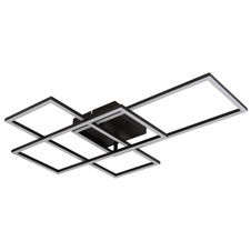 Stropní svítidlo, kov černý matný, akryl bílý, stmívatelné, SmartLight, aplikace, paměťová funkce, noční světlo, časovač, dál.ovládání, baterie 2xAAA, DxŠxV:740x510x95mm, včetně LED 40W 230V, výstup 200-1950lm, změna barvy svetla 2700-6500K