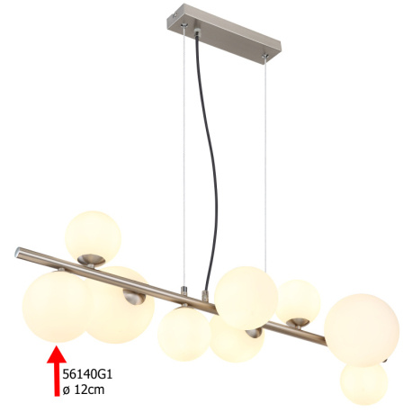 Náhradní sklo opál, Ø 12cm pro 56140-13H, 56140-2W, 56140-3W, 56140-4D, 56140-4T, 56140-6S, 56140-9D, 56140-9H