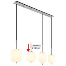 Náhradní sklo bílé, Ø 18,5 cm pro 15345-3NO, 15345-3DNO, 15345-4NO, 15345-6NO, 15345TNO