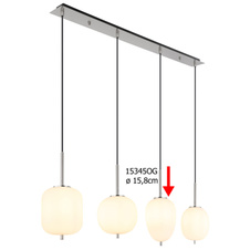 Náhradní sklo bílé, Ø 15,8 cm pro 15345-3NO, 15345-3DNO, 15345-4NO, 15345-6NO