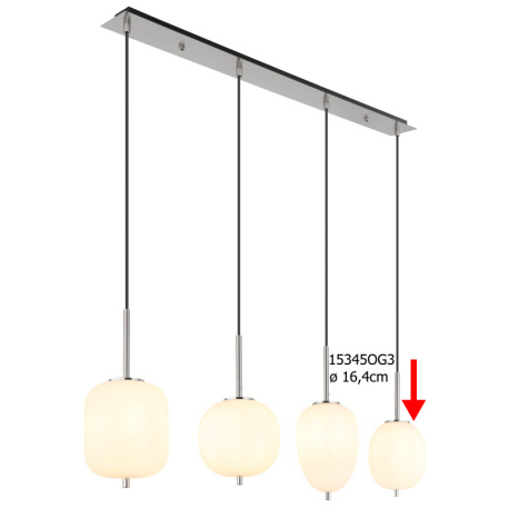 Náhradní sklo bílé, Ø 16,4 cm pro 15345-4NO