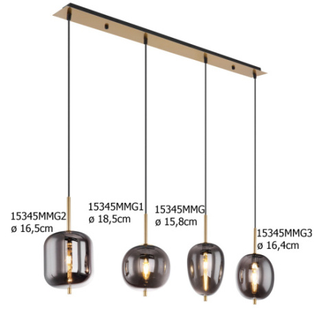 Náhradní sklo kouřové Ø 16,5 cm - čtvercové pro 15345-3DMM, 15345-3MM, 15345-4MM, 15345-6DMM, 15345-8MM