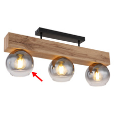 Náhradní sklo kouřové barvy, Ø 15cm pro 15656-3D, 15656-3DR, 15656-5H, 15656H